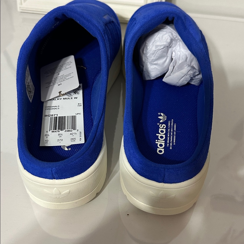 Adidas Womens Blue Rivalry Mules - Picture 2 of 4